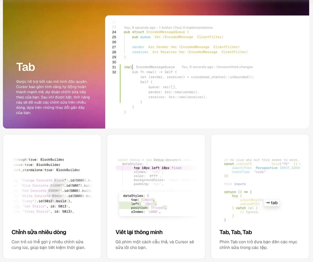 T&iacute;nh năng của g&oacute;i Cursor AI Pro