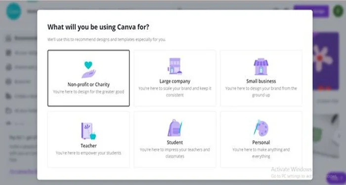 Chọn mục đ&iacute;ch sử dụng l&agrave; ho&agrave;n tất.