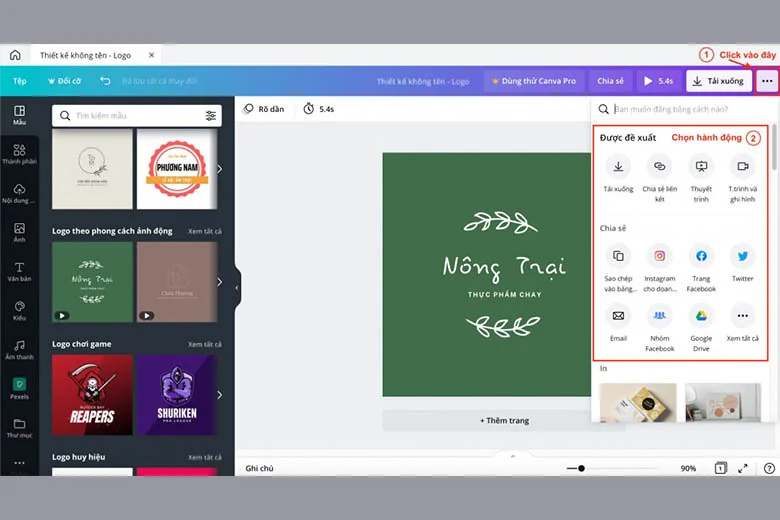 Chọn Tải xuống để lưu về m&aacute;y hoặc chia sẻ tr&ecirc;n c&aacute;c ứng dụng mạng x&atilde; hội kh&aacute;c.